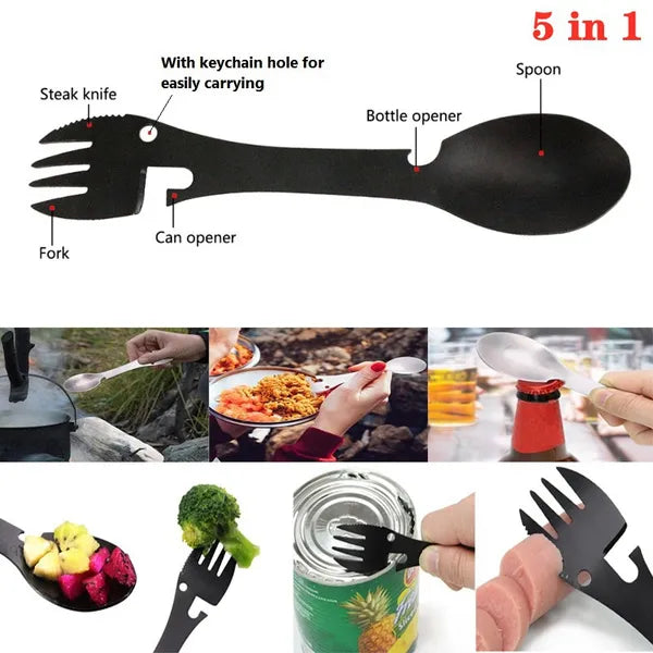 5 in 1 MultiUtensil - Stainless Steel Spork